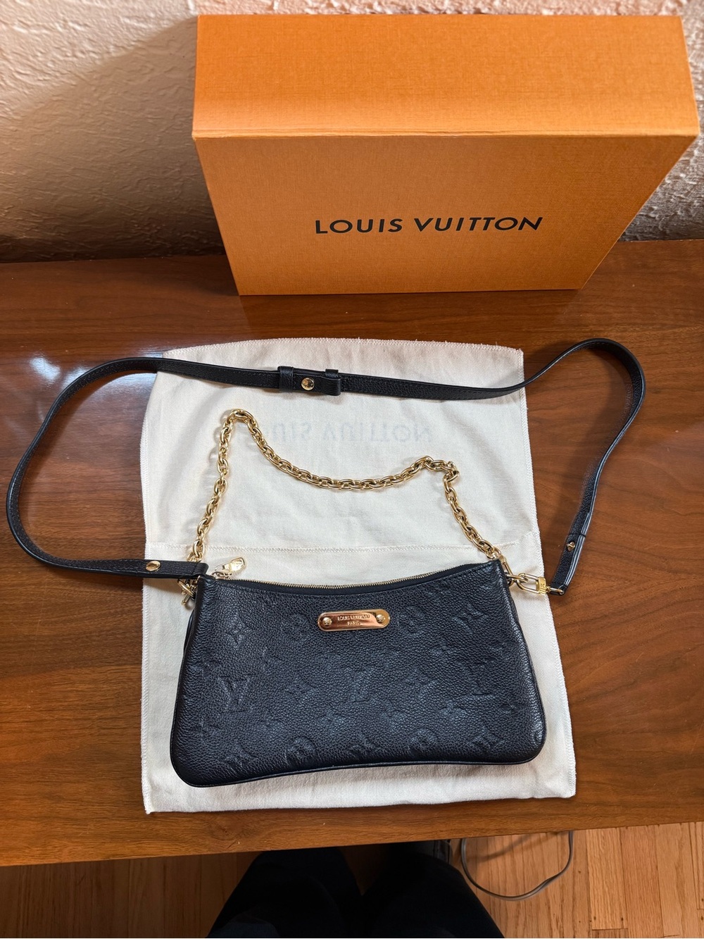 Louis Vuitton Black Monogram Empreinte Chain Crossbody Bag